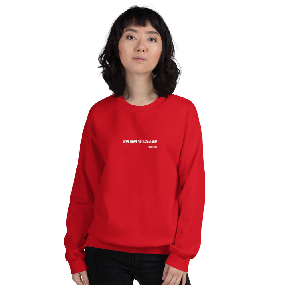 "Never lower your standards"  sweatshirt (7 colours)