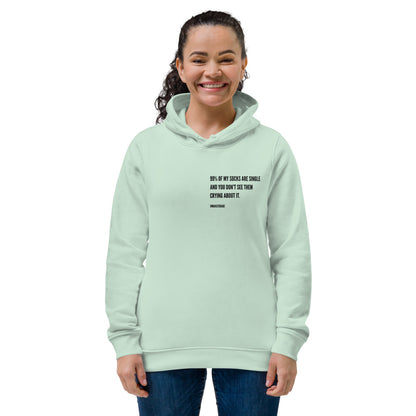 "99% of my socks are single" eco hoodie (4 colours)